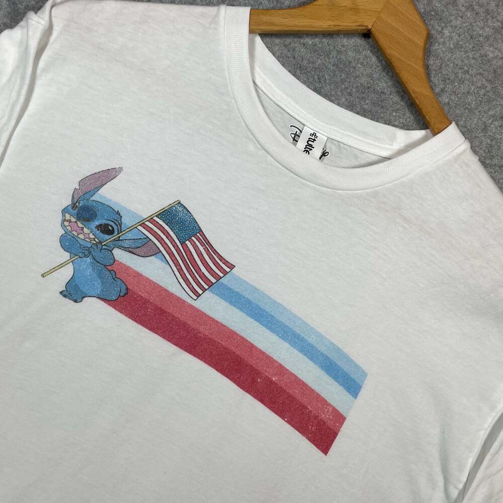 Disney Lilo & Stitch‎ XL USA Flag T-Shirt
